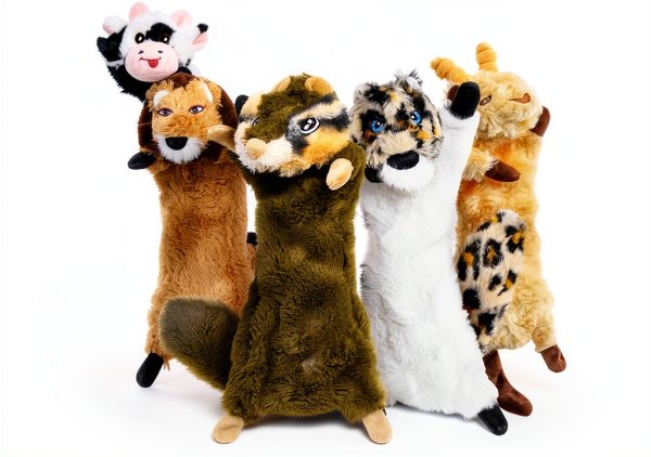 SHARLOVY Dog Squeak Toys Plush Crinkle No Stuffing Small-0