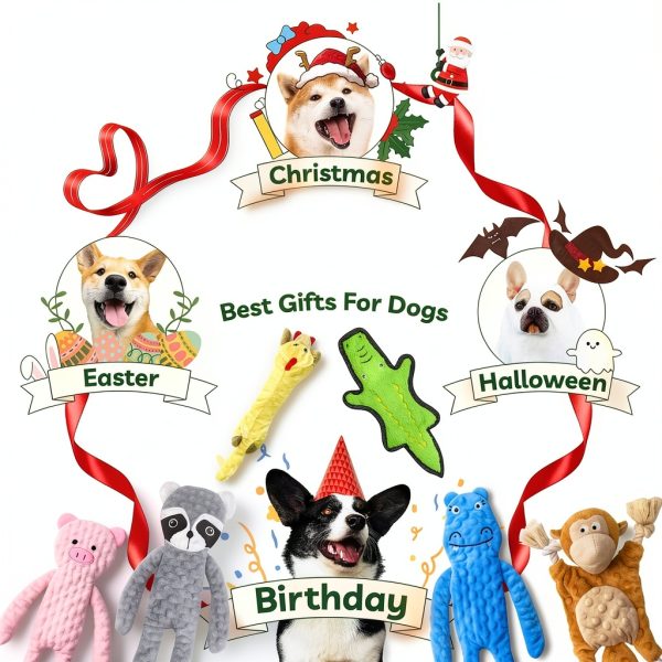SHARLOVY Durable Dog Chew Toys Squeaky Crinkle Pet Supplies-5