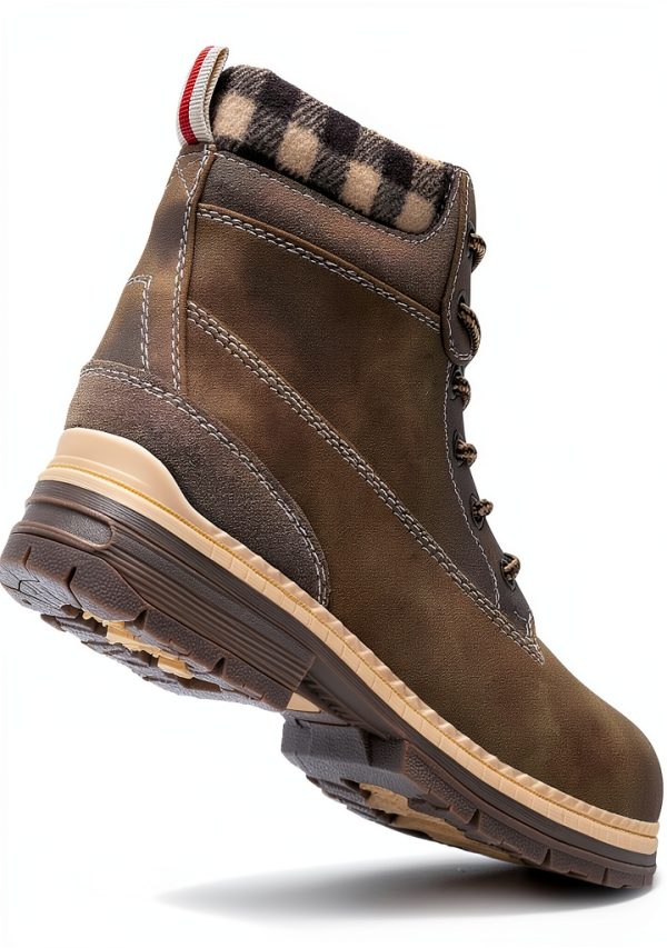 TrailBlaze Women's Hiking Boots Synthetic Leather Plaid 19Spring Khaki-2