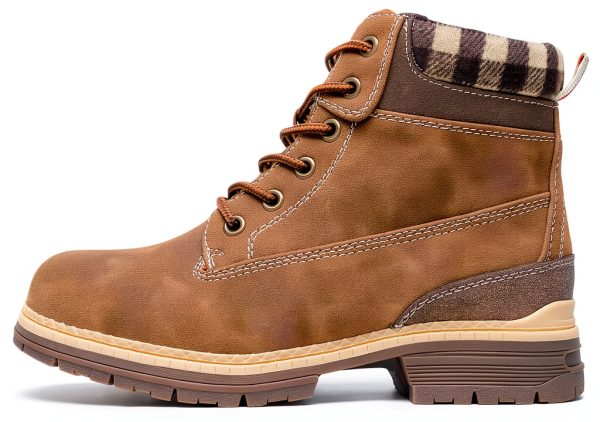 TrailBlaze Women's Hiking Boots Synthetic Leather Plaid 19Spring Khaki-1